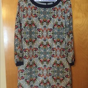JCrew flowery print silk dress